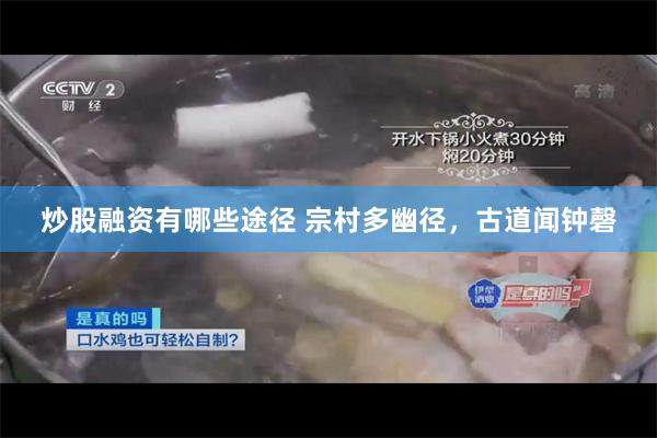 炒股融资有哪些途径 宗村多幽径，古道闻钟磬