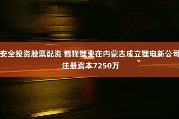 安全投资股票配资 赣锋锂业在内蒙古成立锂电新公司 注册资本7250万