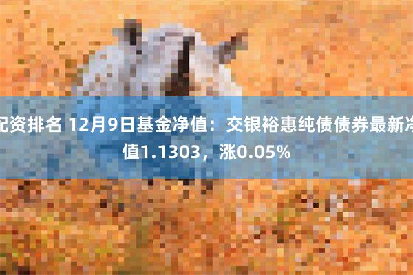 配资排名 12月9日基金净值：交银裕惠纯债债券最新净值1.1303，涨0.05%