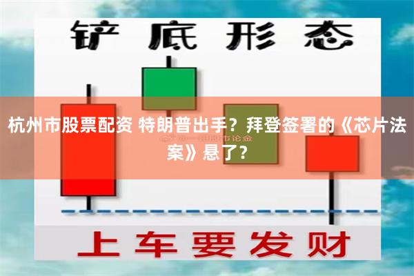 杭州市股票配资 特朗普出手？拜登签署的《芯片法案》悬了？