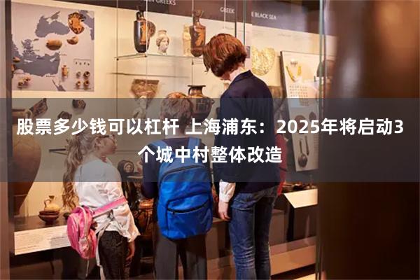 股票多少钱可以杠杆 上海浦东：2025年将启动3个城中村整体改造